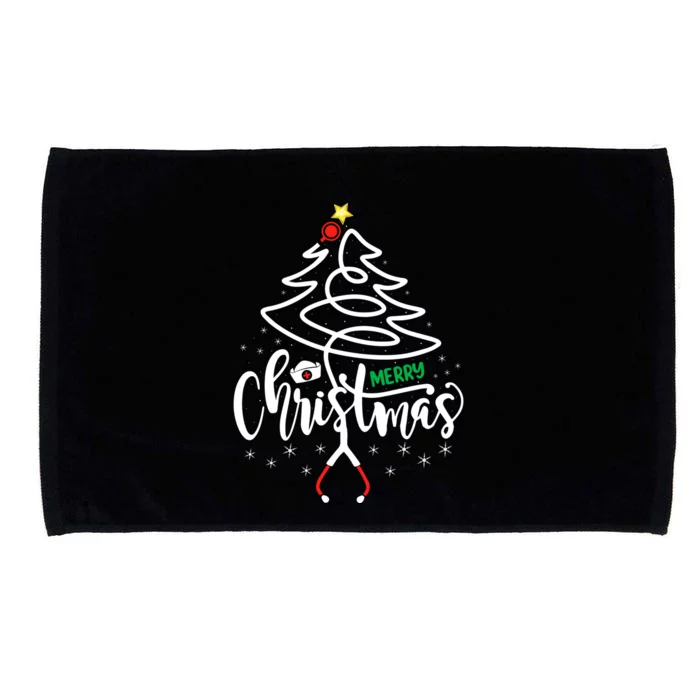 Er Stethoscope Nursing Nurse Merry Christmas Tree Gift Microfiber Hand Towel