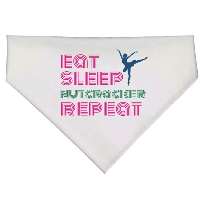 Eat Sleep Nutcracker Repeat Ballet Perforce Funny Gift USA-Made Doggie Bandana