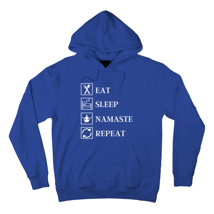 Eat Sleep Namaste Repeat Funny Yoga Gym Workout Meditation Funny Gift Hoodie