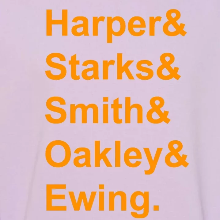 Ewing Starks Oakley Smith Harper Team Funny Name Basketball Fan Garment-Dyed Sweatshirt