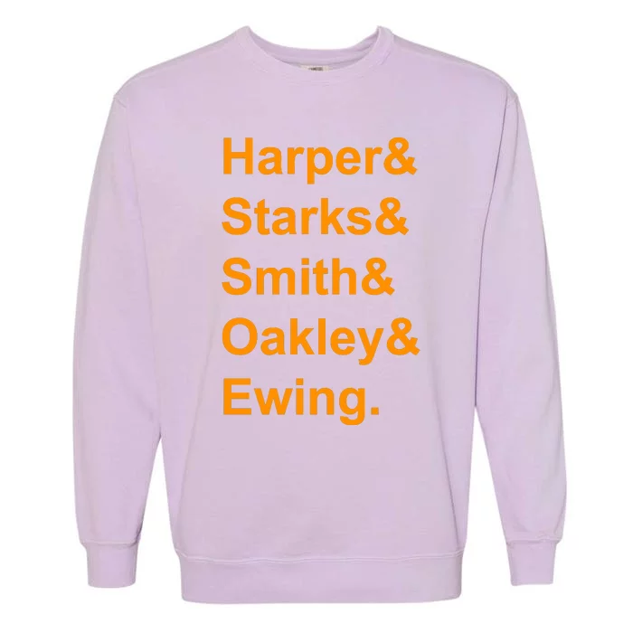 Ewing Starks Oakley Smith Harper Team Funny Name Basketball Fan Garment-Dyed Sweatshirt