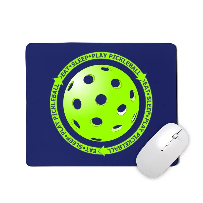 Eat Sleep Pickleball Circle | Fun Pickleball | Green Pickleball Mousepad