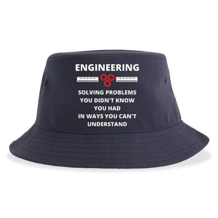 Engineering Solving Problems Funny Sarcastic Engineer Sustainable Bucket Hat