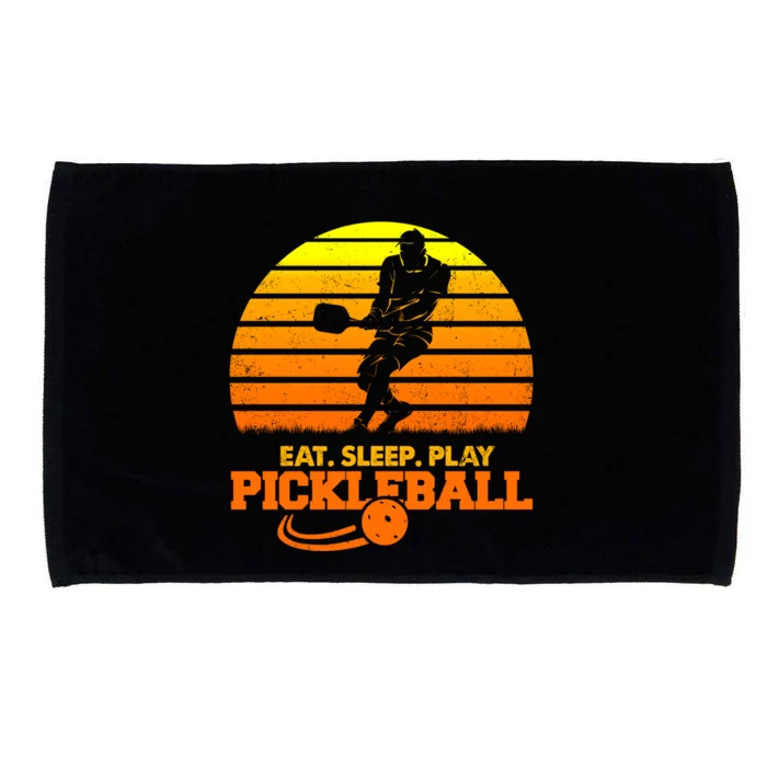 Eat Sleep Play Pickleball! Funny Sports Gift Microfiber Hand Towel