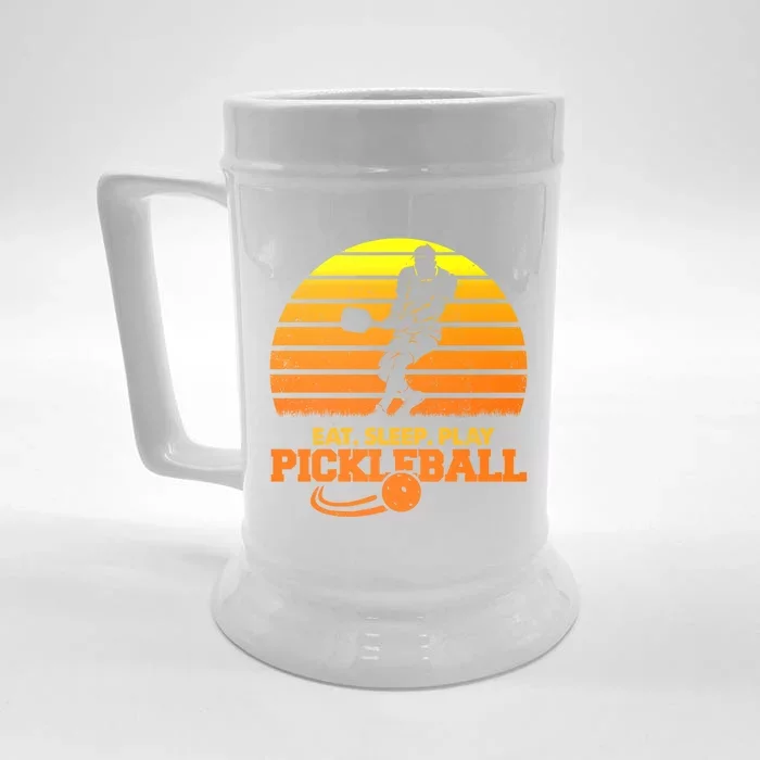 Eat Sleep Play Pickleball! Funny Sports Gift Front & Back Beer Stein