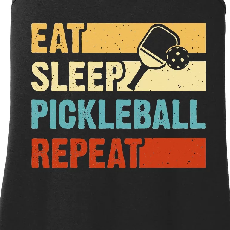 Eat Sleep Pickleball Repeat Funny Player Ladies Essential Tank