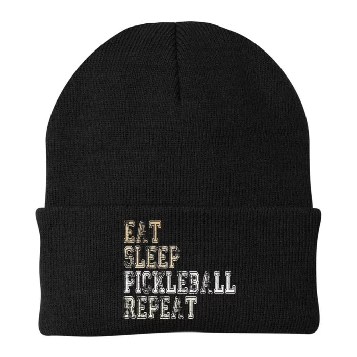 Eat Sleep Pickleball Repeat Saying Pickleball Player Knit Cap Winter Beanie