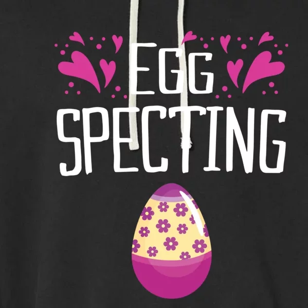 Egg Specting Pregnant Easter Egg Easter Mom Reveal Mom Gift Garment-Dyed Fleece Hoodie