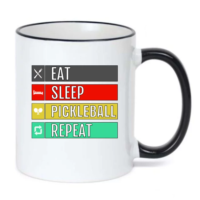 Eat Sleep Pickleball Repeat Funny Pickle Ball Black Color Changing Mug