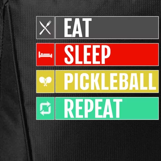 Eat Sleep Pickleball Repeat Funny Pickle Ball City Backpack