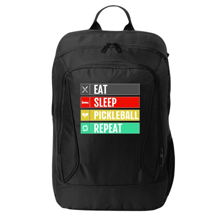 Eat Sleep Pickleball Repeat Funny Pickle Ball City Backpack