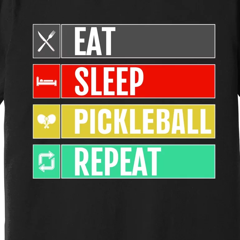 Eat Sleep Pickleball Repeat Funny Pickle Ball Premium T-Shirt