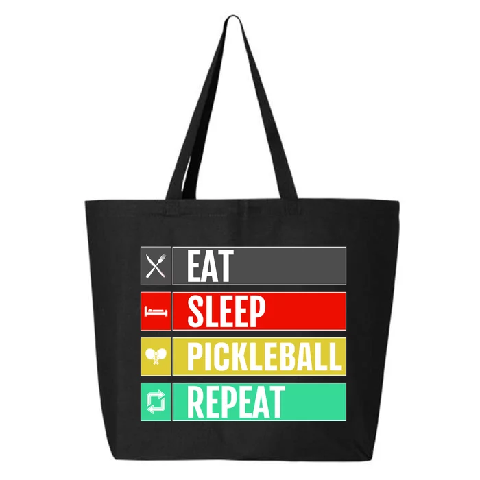 Eat Sleep Pickleball Repeat Funny Pickle Ball 25L Jumbo Tote