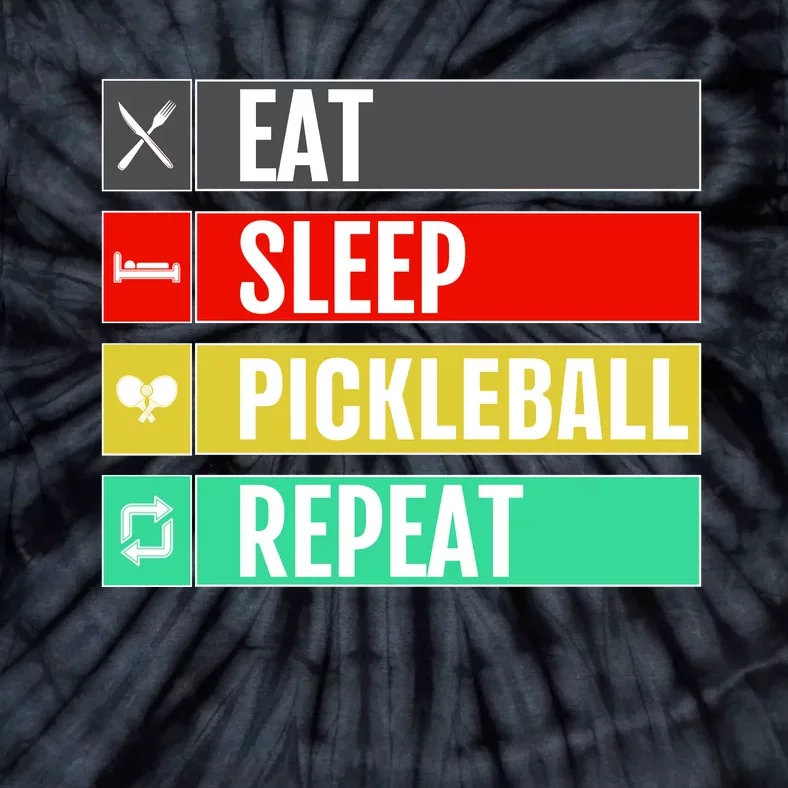 Eat Sleep Pickleball Repeat Funny Pickle Ball Tie-Dye T-Shirt