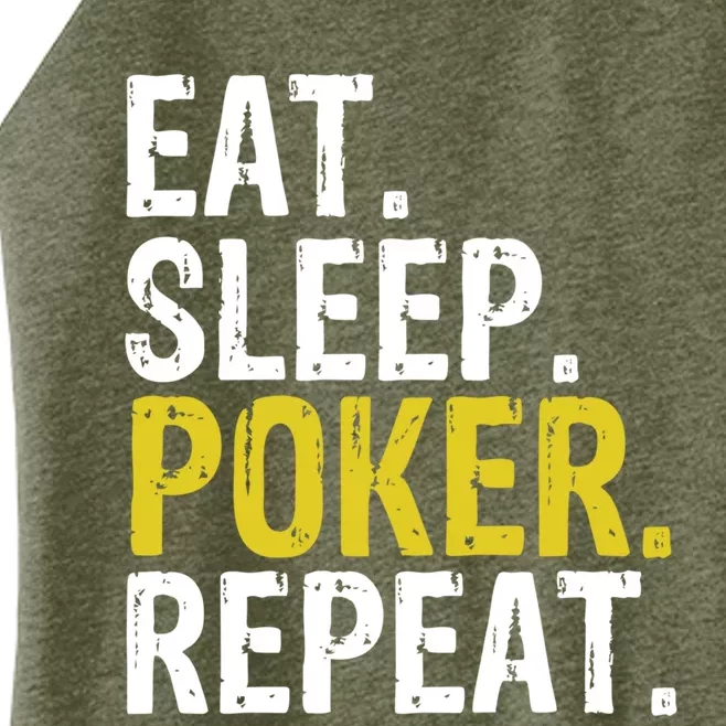 Eat Sleep Poker Repeat Game Gift Women’s Perfect Tri Rocker Tank