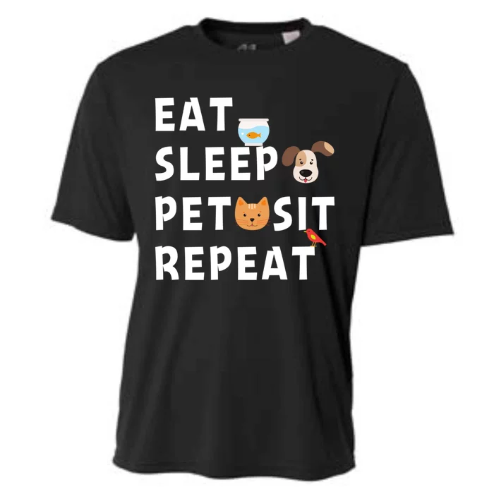 Eat Sleep Pet Sit Repeat Funny Pet Sitter Dog Pet Sitting Gift Cooling Performance Crew T-Shirt