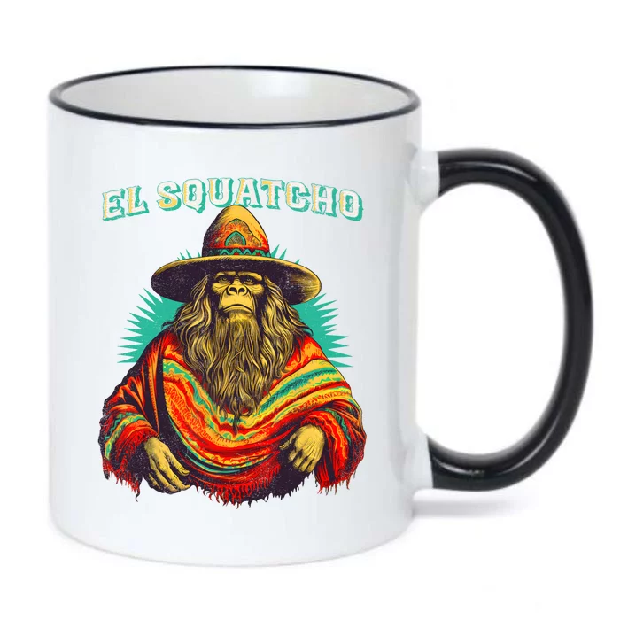 El Squatcho Poncho Western Bigfoot Funny Sasquatch Black Color Changing Mug