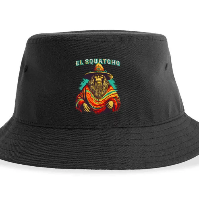 El Squatcho Poncho Western Bigfoot Funny Sasquatch Sustainable Bucket Hat