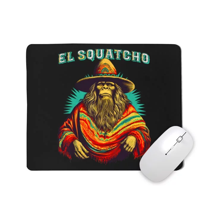 El Squatcho Poncho Western Bigfoot Funny Sasquatch Mousepad