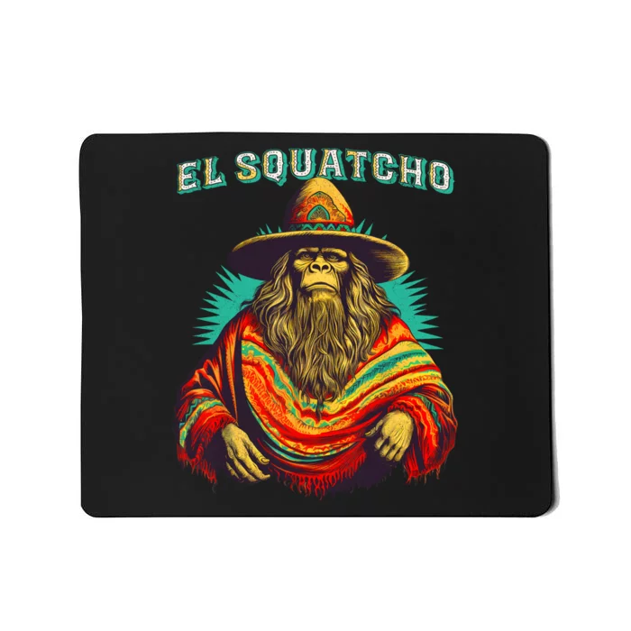 El Squatcho Poncho Western Bigfoot Funny Sasquatch Mousepad