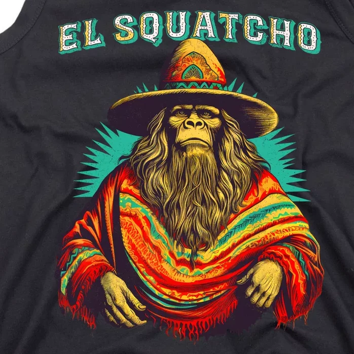 El Squatcho Poncho Western Bigfoot Funny Sasquatch Tank Top