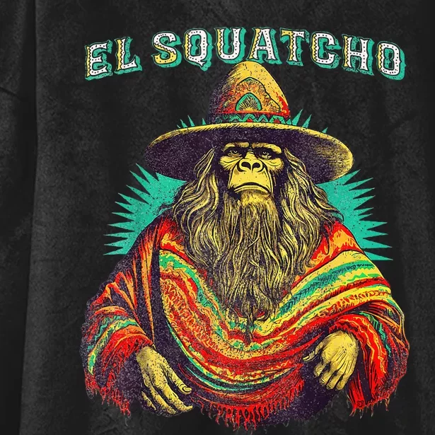 El Squatcho Poncho Western Bigfoot Funny Sasquatch Hooded Wearable Blanket