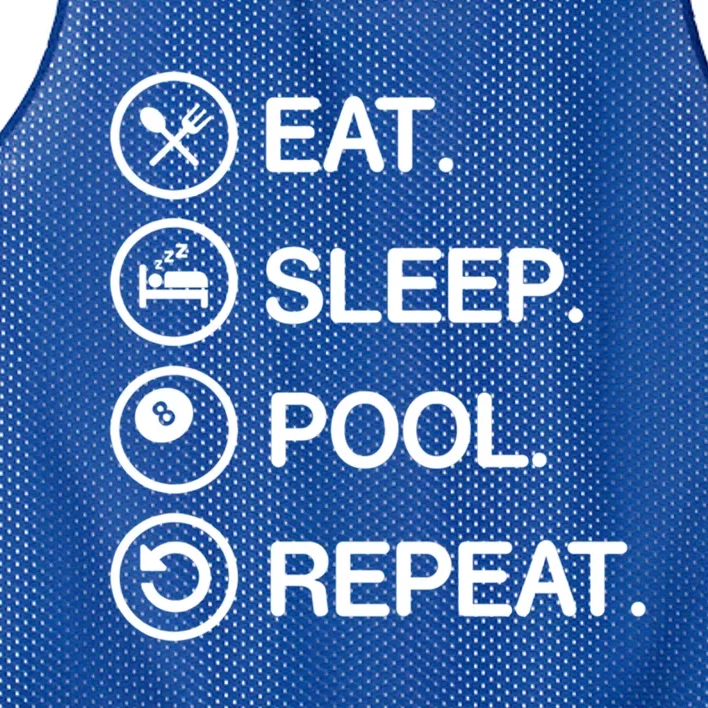 Eat Sleep Pool Repeat Funny Billiards Player Gift Mesh Reversible Basketball Jersey Tank