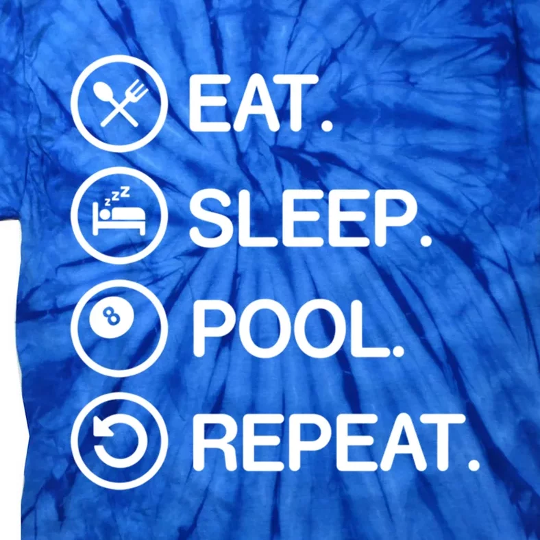 Eat Sleep Pool Repeat Funny Billiards Player Gift Tie-Dye T-Shirt