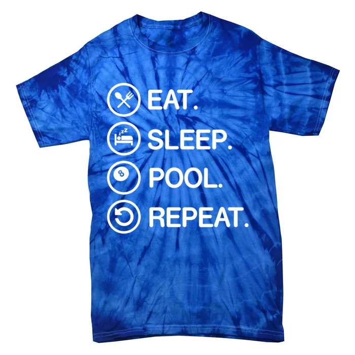 Eat Sleep Pool Repeat Funny Billiards Player Gift Tie-Dye T-Shirt