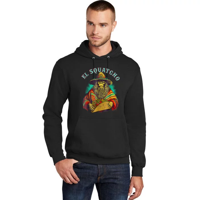 El Squatcho Poncho Taco Western Bigfoot Sasquatch Lovers Tall Hoodie