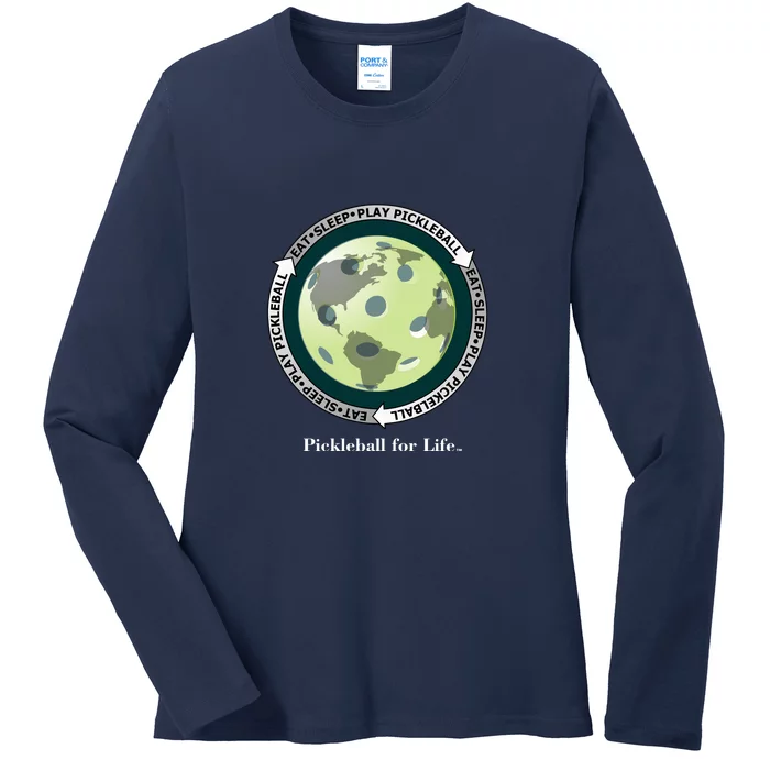 Pickleball | Fun Pickleball | Great Pickleball | Pickleball Shirt | Eat Sleep Pickleball Ladies Long Sleeve Shirt