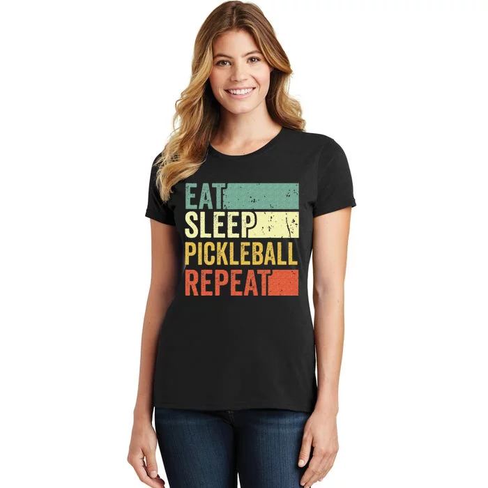 Eat Sleep Pickleball Repeat Vintage Retro Women's T-Shirt