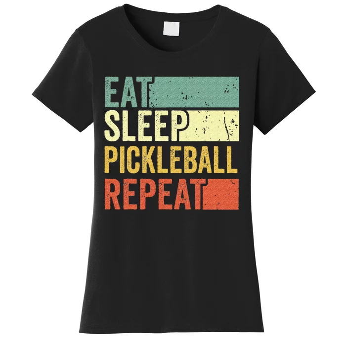 Eat Sleep Pickleball Repeat Vintage Retro Women's T-Shirt