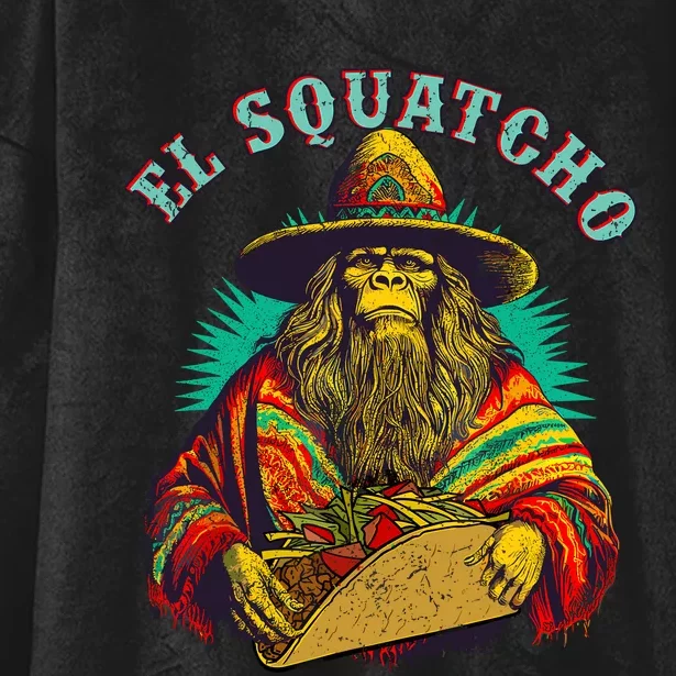 El Squatcho Poncho Taco Western Bigfoot Sasquatch Lovers Hooded Wearable Blanket