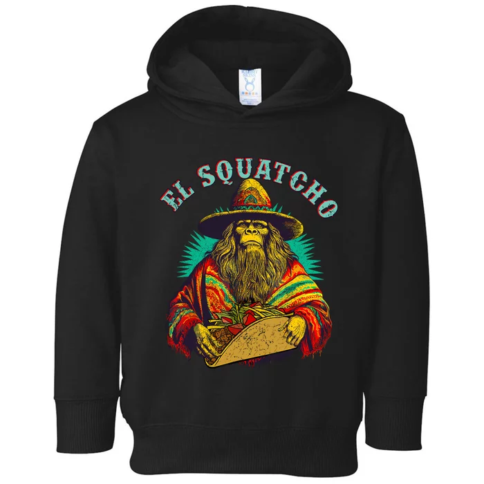 El Squatcho Poncho Taco Western Bigfoot Sasquatch Lovers Toddler Hoodie