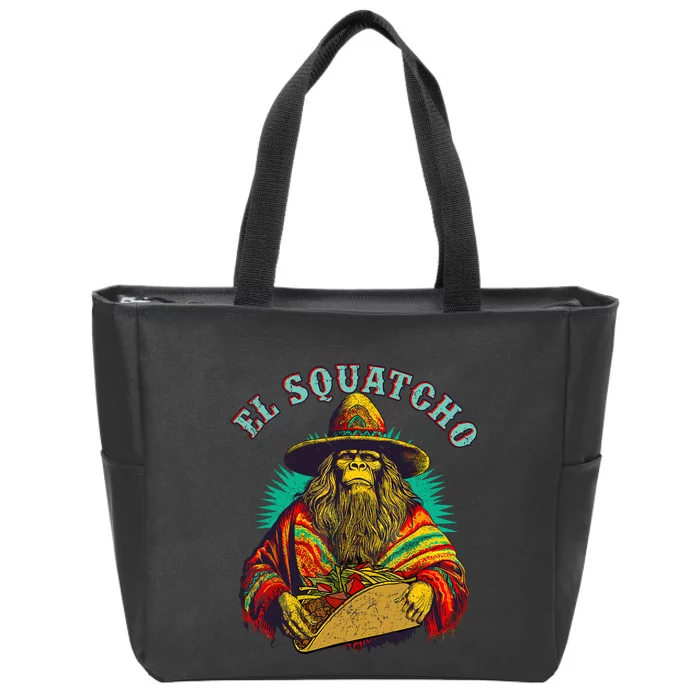 El Squatcho Poncho Taco Western Bigfoot Sasquatch Lovers Zip Tote Bag