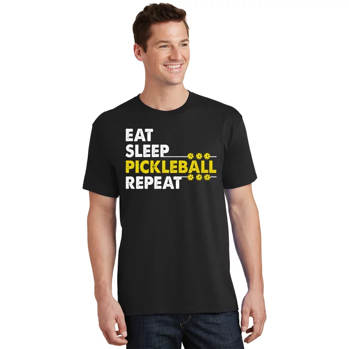 Eat Sleep Pickleball Repeat Funny Pickle Ball Lover Player T-Shirt