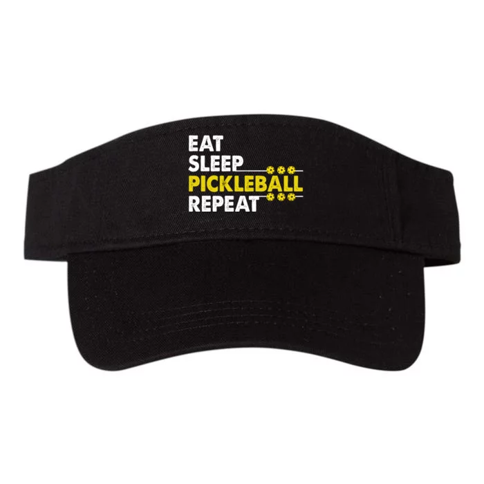 Eat Sleep Pickleball Repeat Funny Pickle Ball Lover Player Valucap Bio-Washed Visor