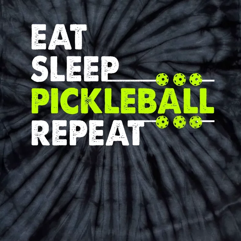 Eat Sleep Pickleball Repeat Funny Pickle Ball Tie-Dye T-Shirt