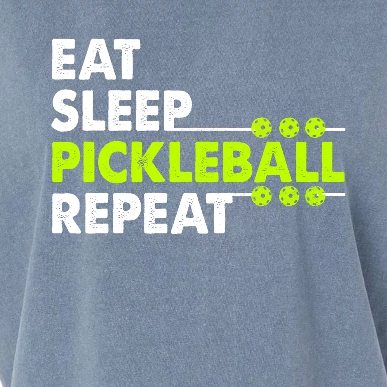 Eat Sleep Pickleball Repeat Funny Pickle Ball Garment-Dyed Women's Muscle Tee