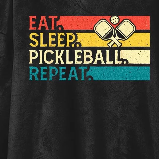 Eat Sleep Pickleball Repeat Hooded Wearable Blanket