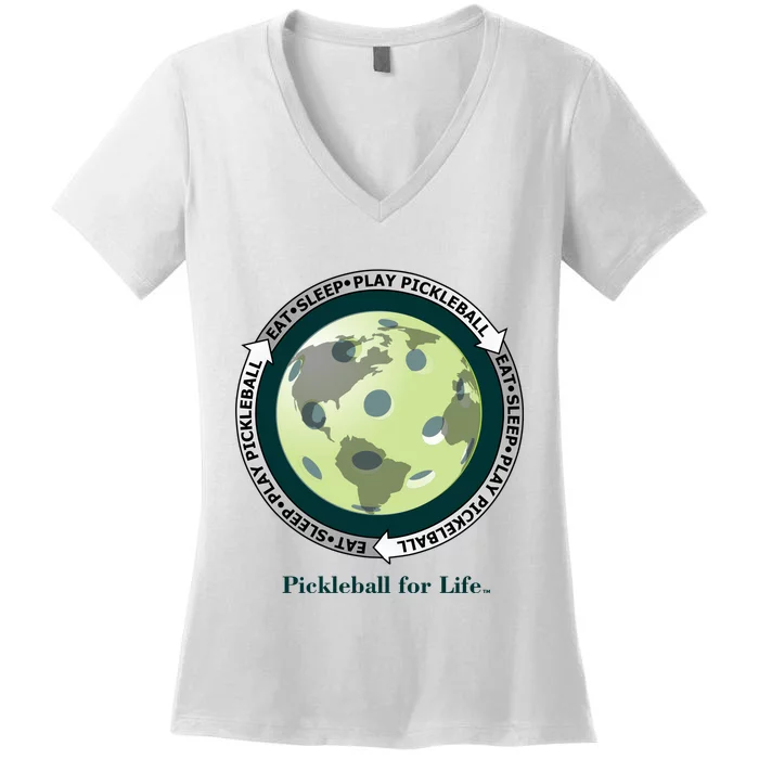 Eat Sleep Play Pickleball Mug Women's V-Neck T-Shirt