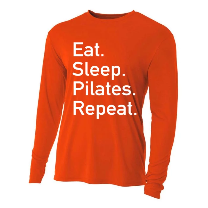 Eat Sleep Pilates Repeat // Pilates Yoga Instructor Gift Cooling Performance Long Sleeve Crew