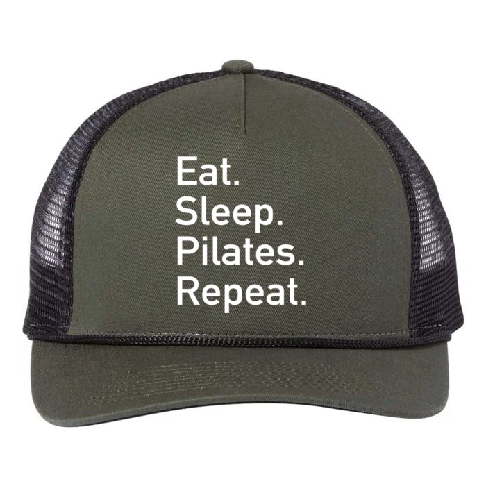 Eat Sleep Pilates Repeat // Pilates Yoga Instructor Gift Retro Rope Trucker Hat Cap