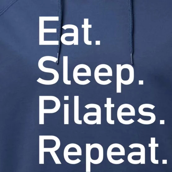 Eat Sleep Pilates Repeat // Pilates Yoga Instructor Gift Performance Fleece Hoodie