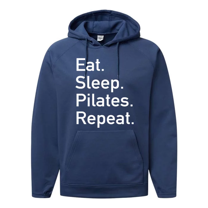 Eat Sleep Pilates Repeat // Pilates Yoga Instructor Gift Performance Fleece Hoodie