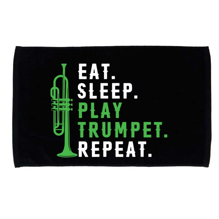 Eat Sleep Play Trumpet Repeat Trumpeter Trumpet Player Microfiber Hand Towel