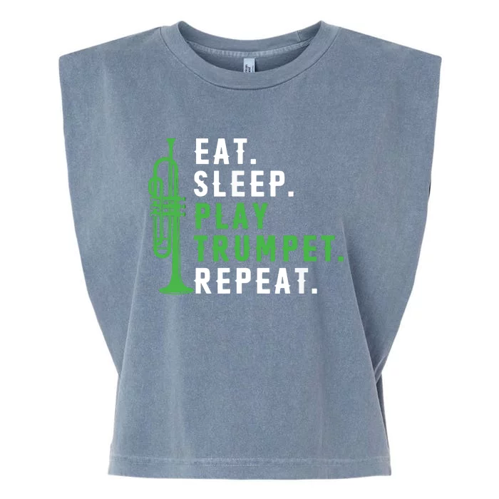 Eat Sleep Play Trumpet Repeat Trumpeter Trumpet Player Garment-Dyed Women's Muscle Tee