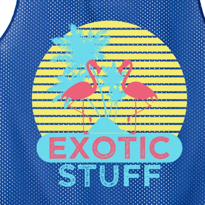 Exotic Stuff Pink Flamingo Summer Vacation Vibes Vacay Mode Funny Gift Mesh Reversible Basketball Jersey Tank