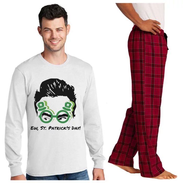 Ew St Patricks Day Funny David Face Trending Gift Idea Long Sleeve Pajama Set